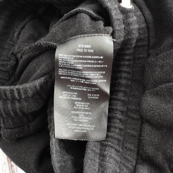 Women's Volcom Lived Lounge Jogger Sweatpants Drawstring SMALL Black - Picture 11 of 11